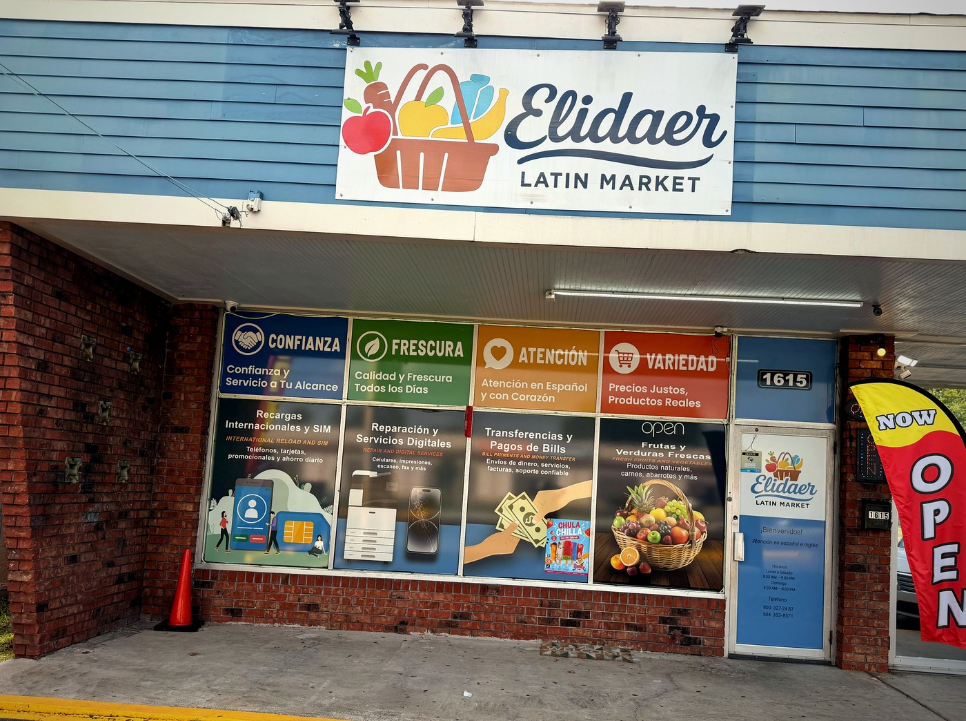 Fachada de ELIDAER LATIN MARKET en Kenner, Louisiana